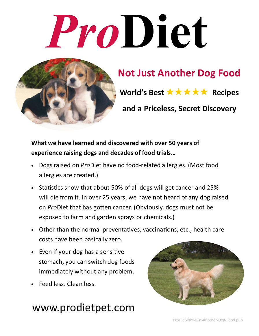 Prodiet Pet Foods Glyndon Mn Natural Holistic Health Food For Dogs