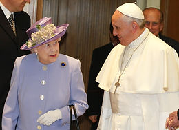 H.M. Elizabeth II, Queen of the United Kingdom, meets Pope Francis