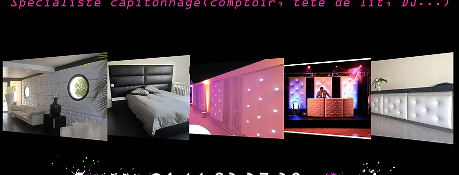 Donna design houppa, déco, mur capitonné, cabine dj marseille paca Bar Accueil désign