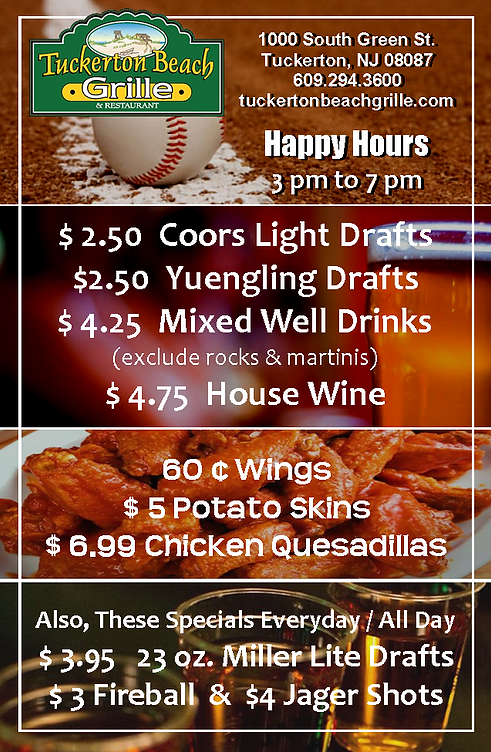 tuckerton beach bar and grille restaurant nj lbi dining sports bar flyers pizza coupons galloway