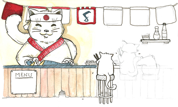 Croquis et test de mise en couleurs
