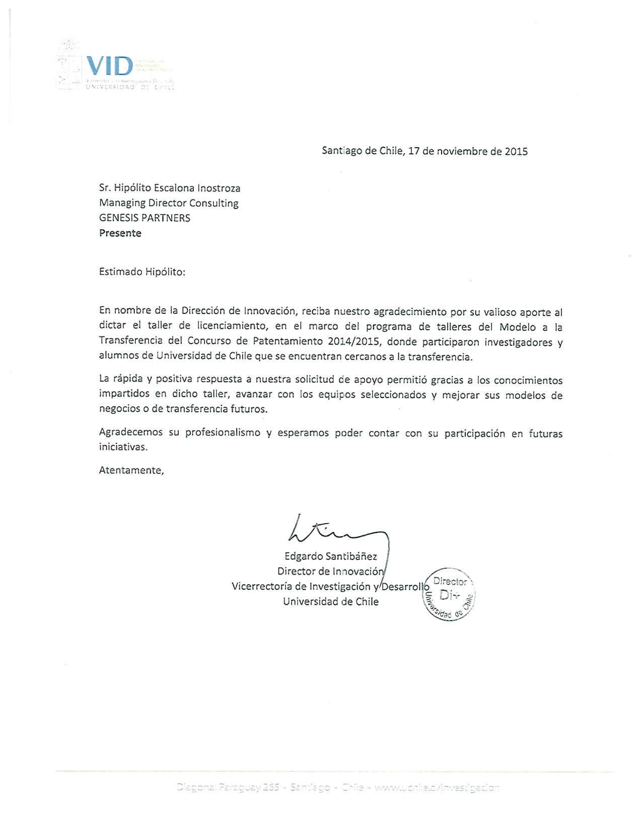 carta de agradecimiento a cliente