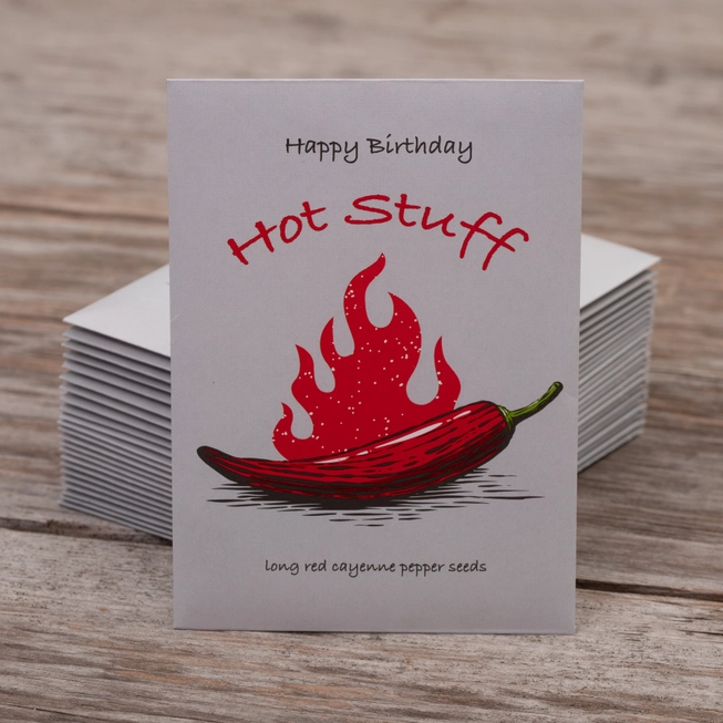 Happy Birthday Hot Stuff Cayenne Pepper Seed Packets Ansel S