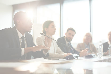 Diverse group of leaders on a panel