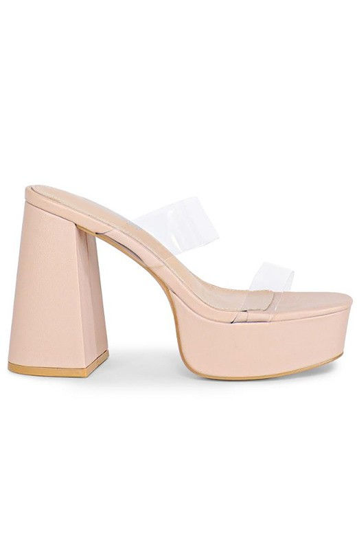Nude Clear Strap Slip On Platform James Mae Mercantile