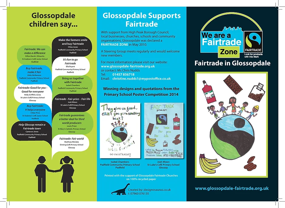 glossopdalefairtrade media one page leaflet