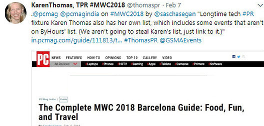 Twitter example MWC 2018 pcmag