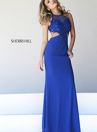 Royal blue two piece sherri hill prom