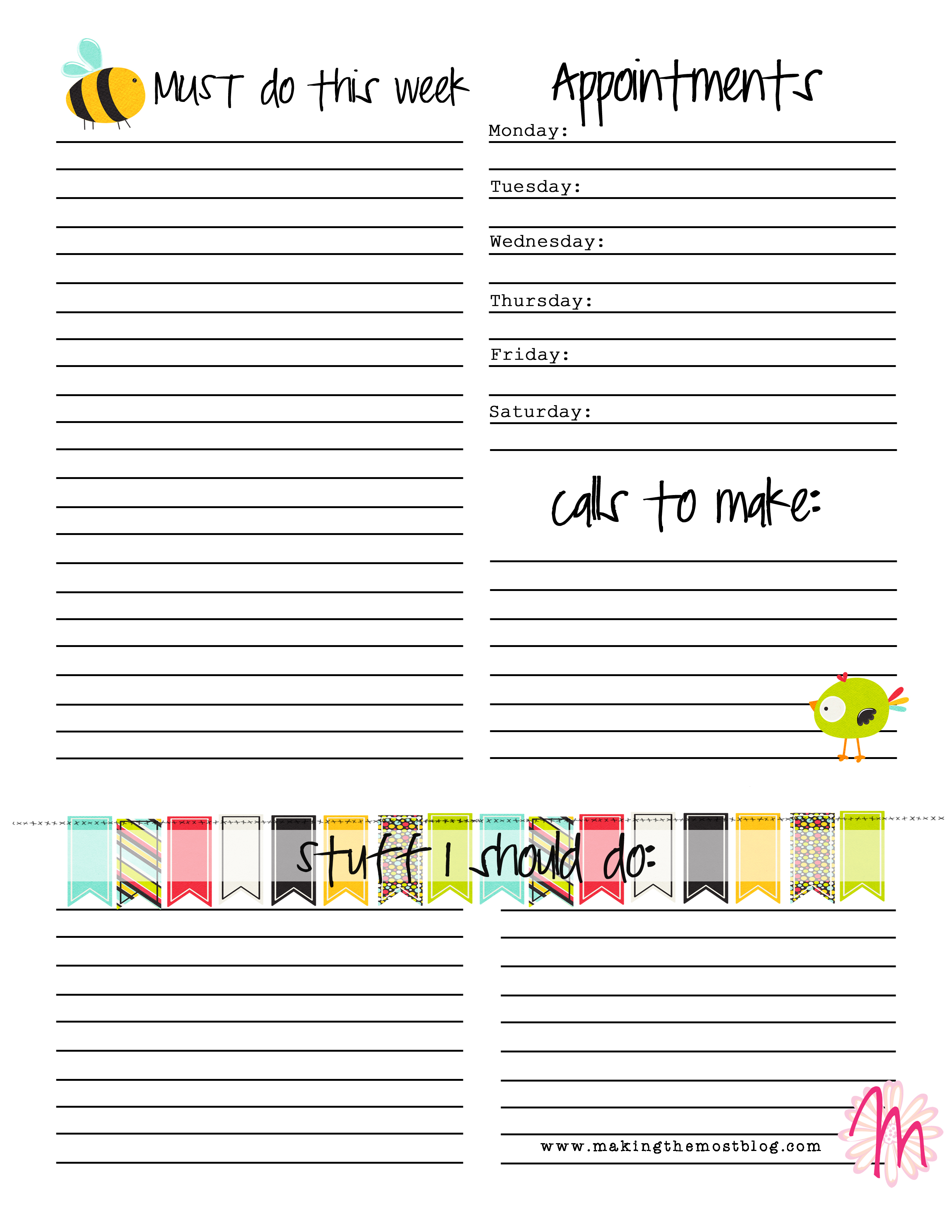 Free Daily Planning Worksheet Printable | Making the Most Blog