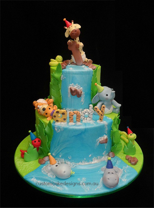 customcakedesigns Jungle Baby 1st birthday Cake