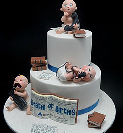 baby shower cake gumpaste baby topper crying babies business cake