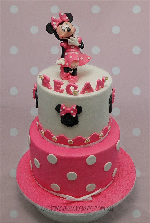 customcakedesigns Minnie Mouse Pink Birthday Cake