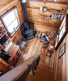 looking down from loft