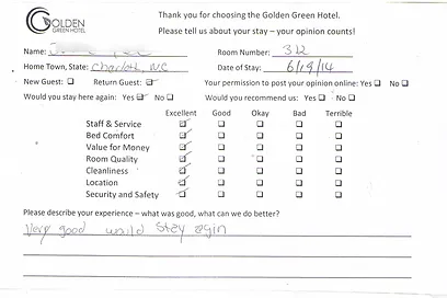 please describe your customer service experience