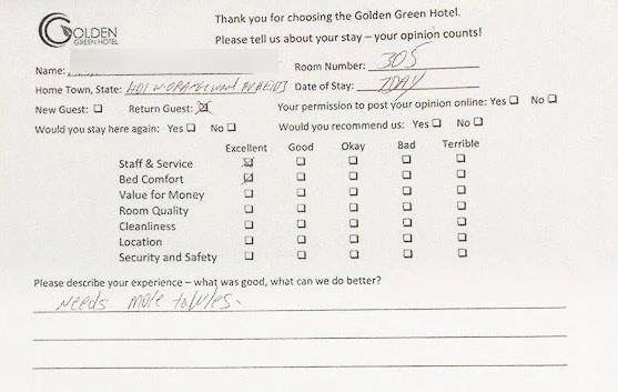please describe your customer service experience