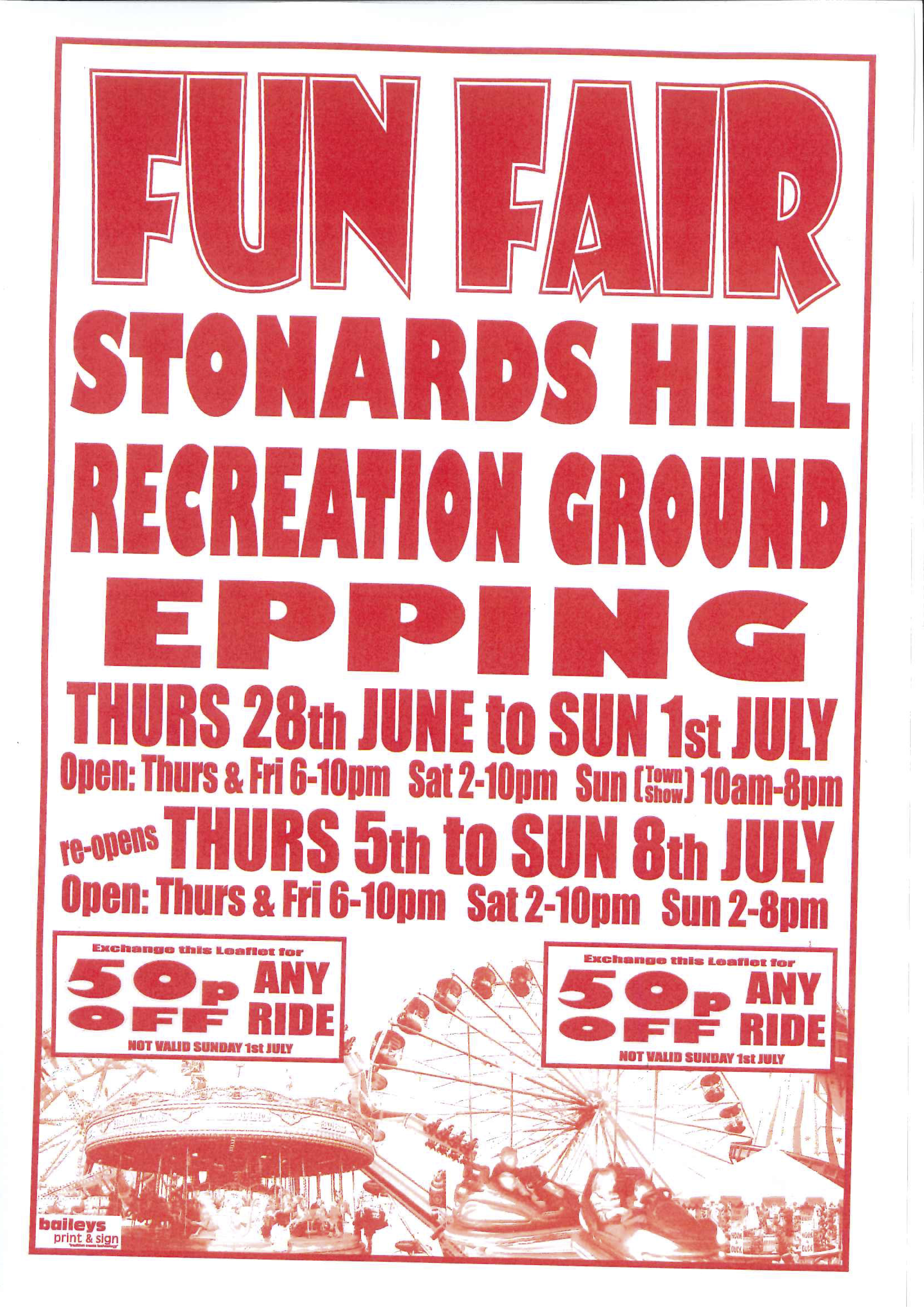 stonards hill recreation ground fun fair june july 2018 epping town council