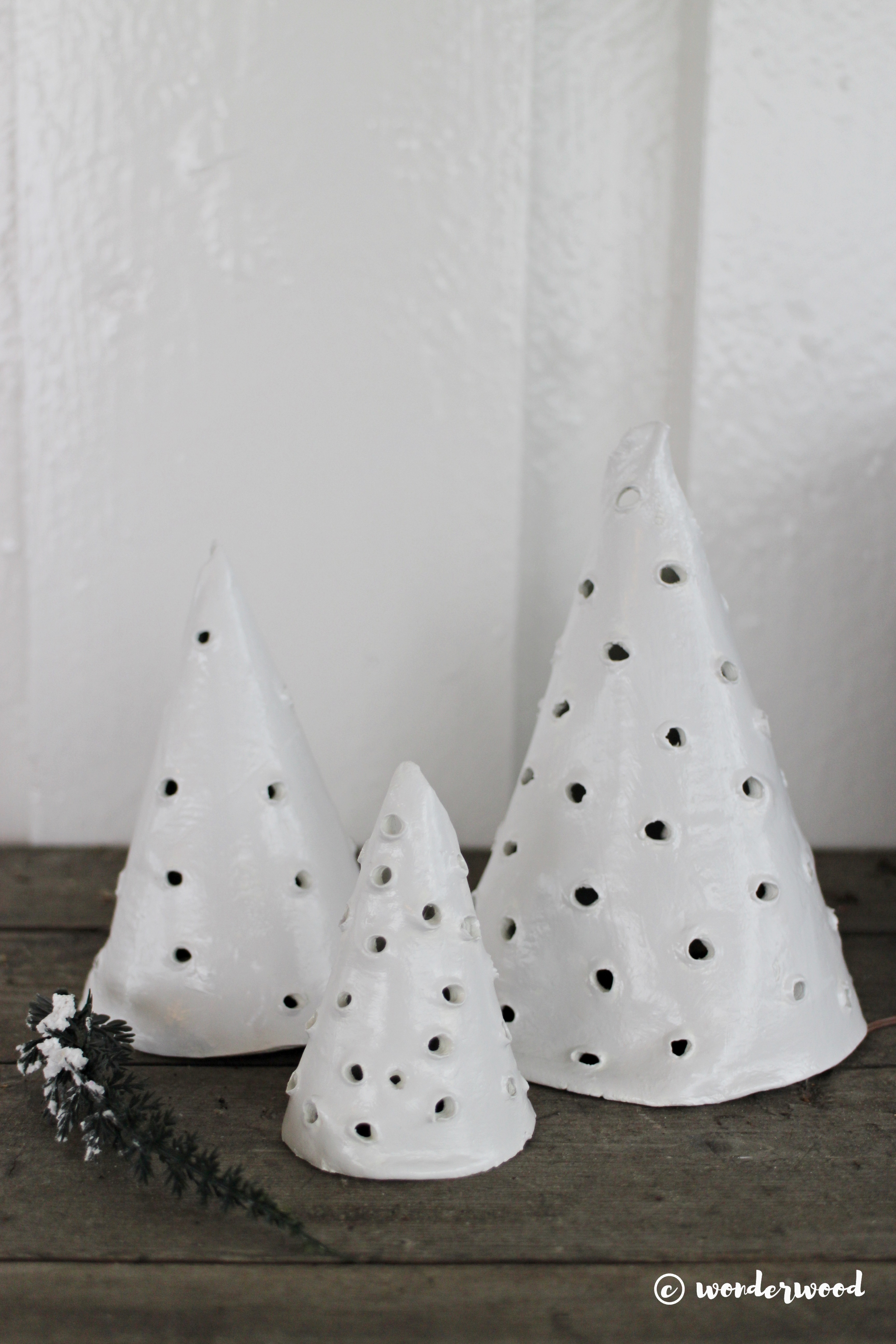 diy juletrær i leire // diy clay christmas trees