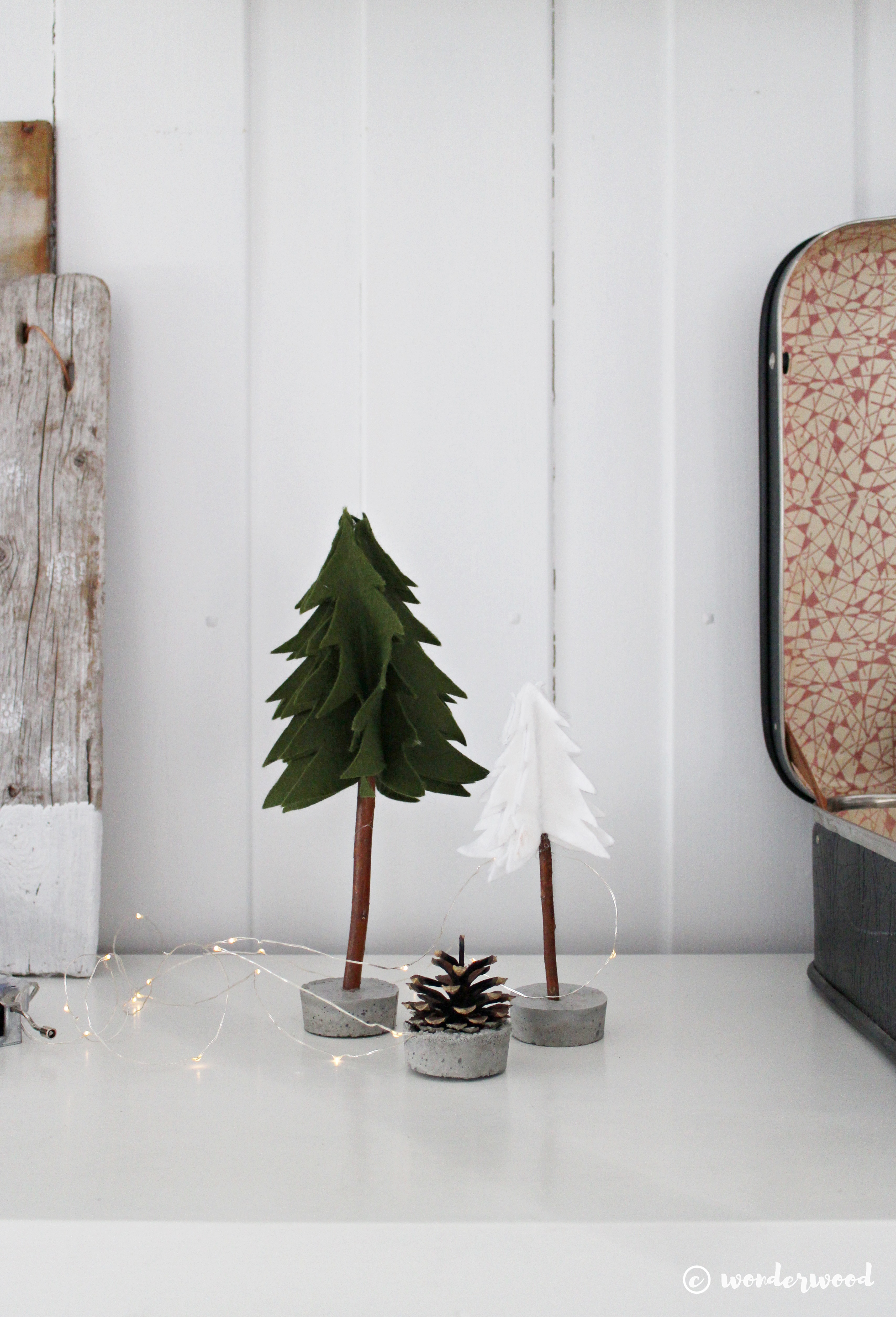 diy filt-tre // diy felt trees
