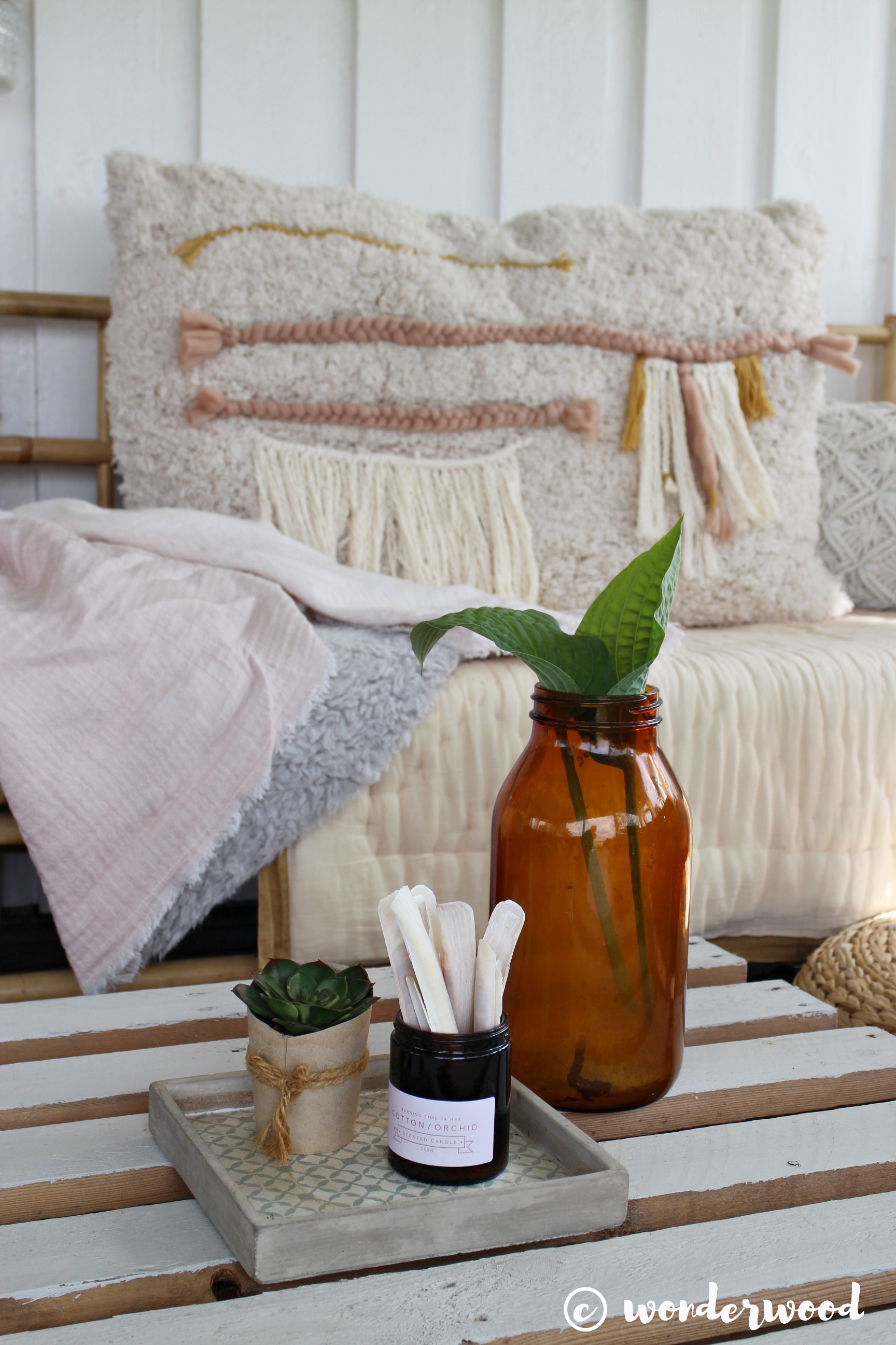 IKEA hack: badematte til stor boho pute // bath mat to large boho pillow