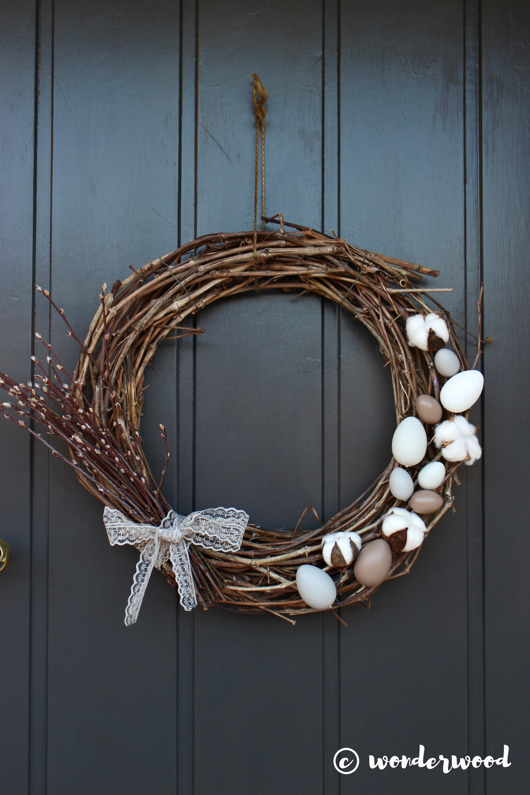 diy enkel påskekrans // diy easy easter wreath