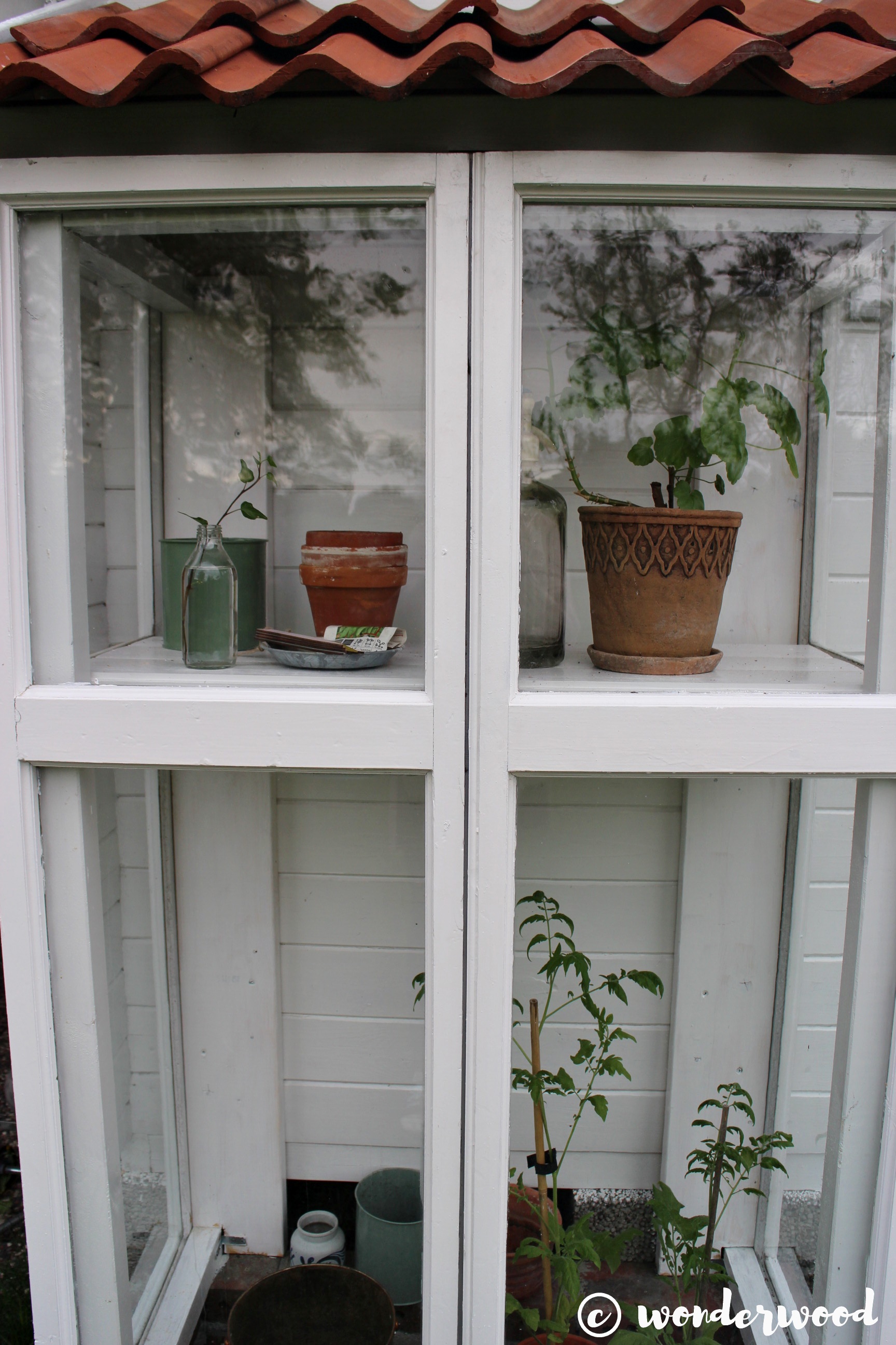 diy drivskap av gamle vinduer // diy mini greenery of old windows
