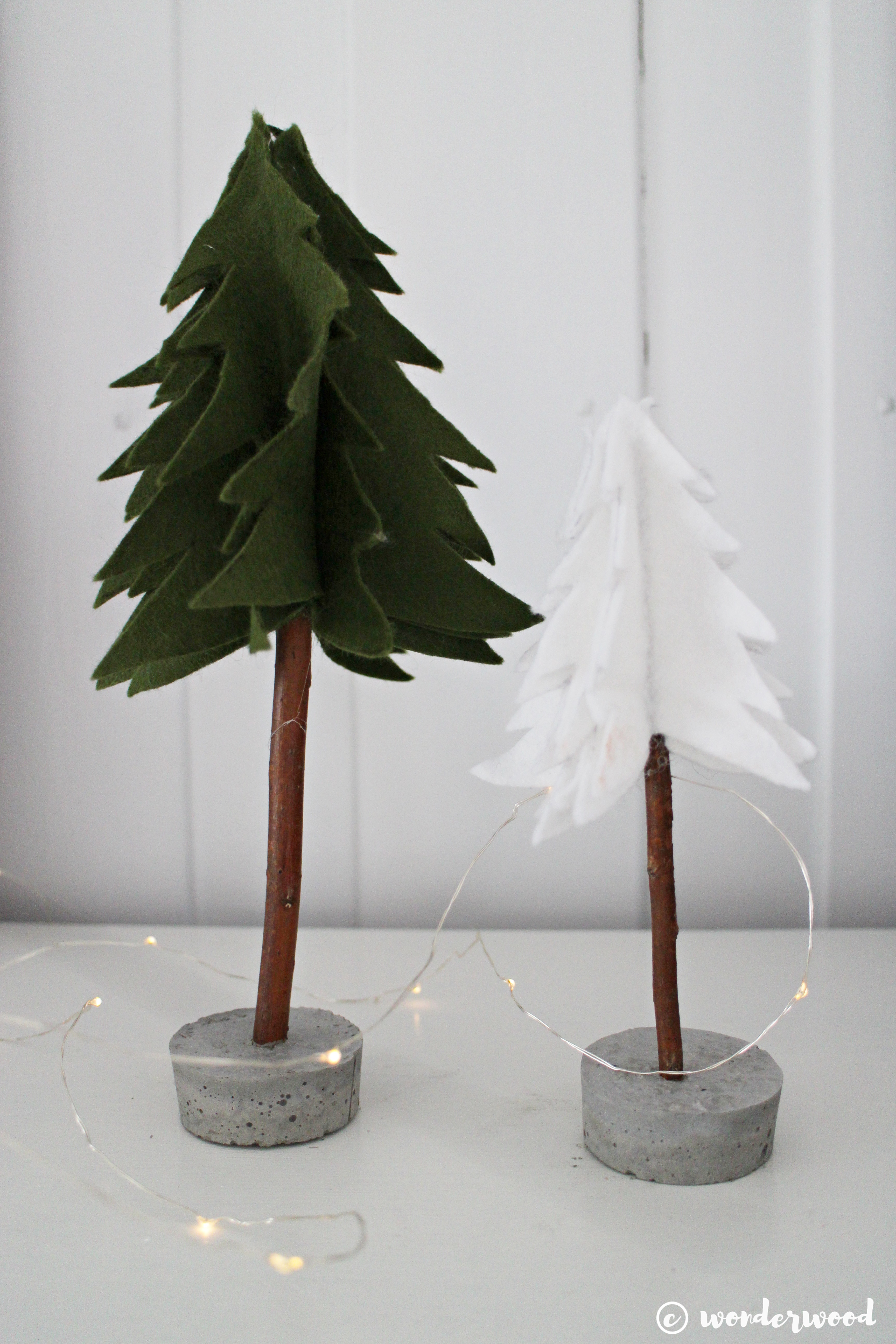 diy filt-tre // diy felt trees