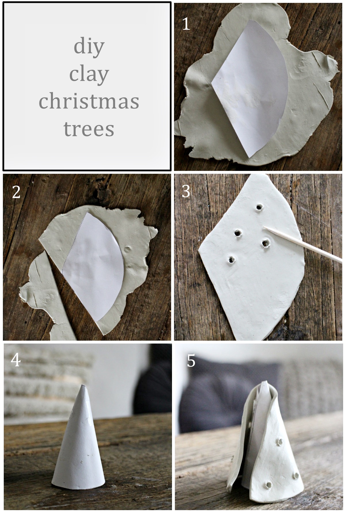 diy juletrær i leire // diy clay christmas trees
