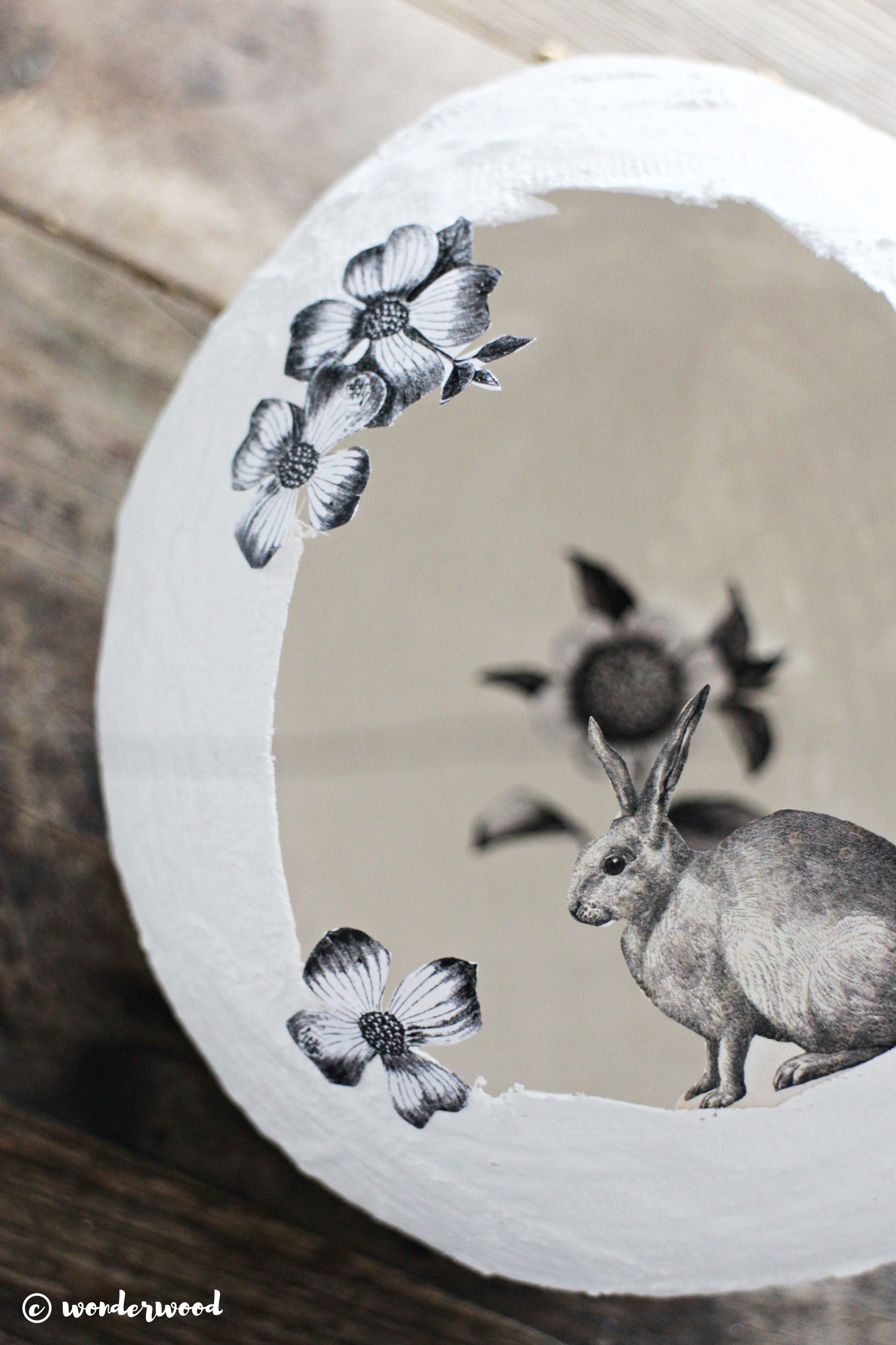 diy gips-egg med papirklipp // diy plaster egg with clip art