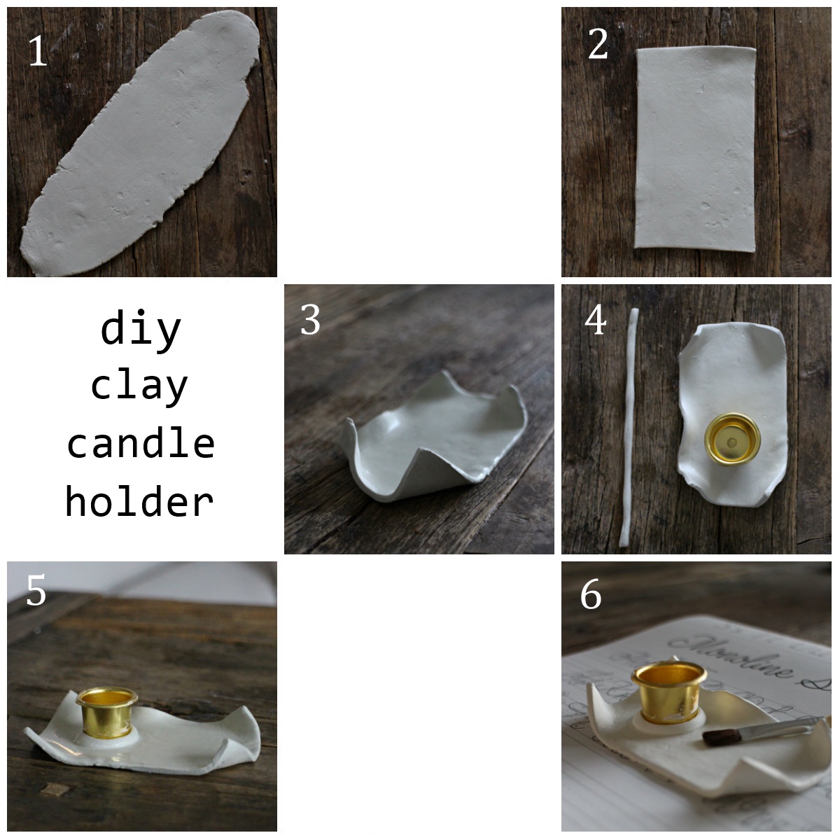 diy lysestake av leire // diy clay candle holder