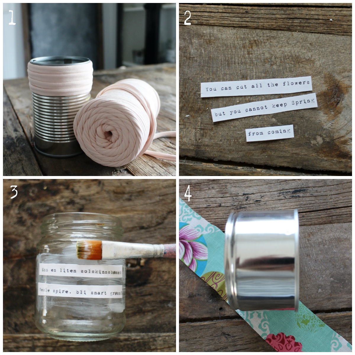 diy: 3 måter å gjenbruke glass og metall til stilige urtepotter // 3 ways to upcycle jars and cans to chic herb planters