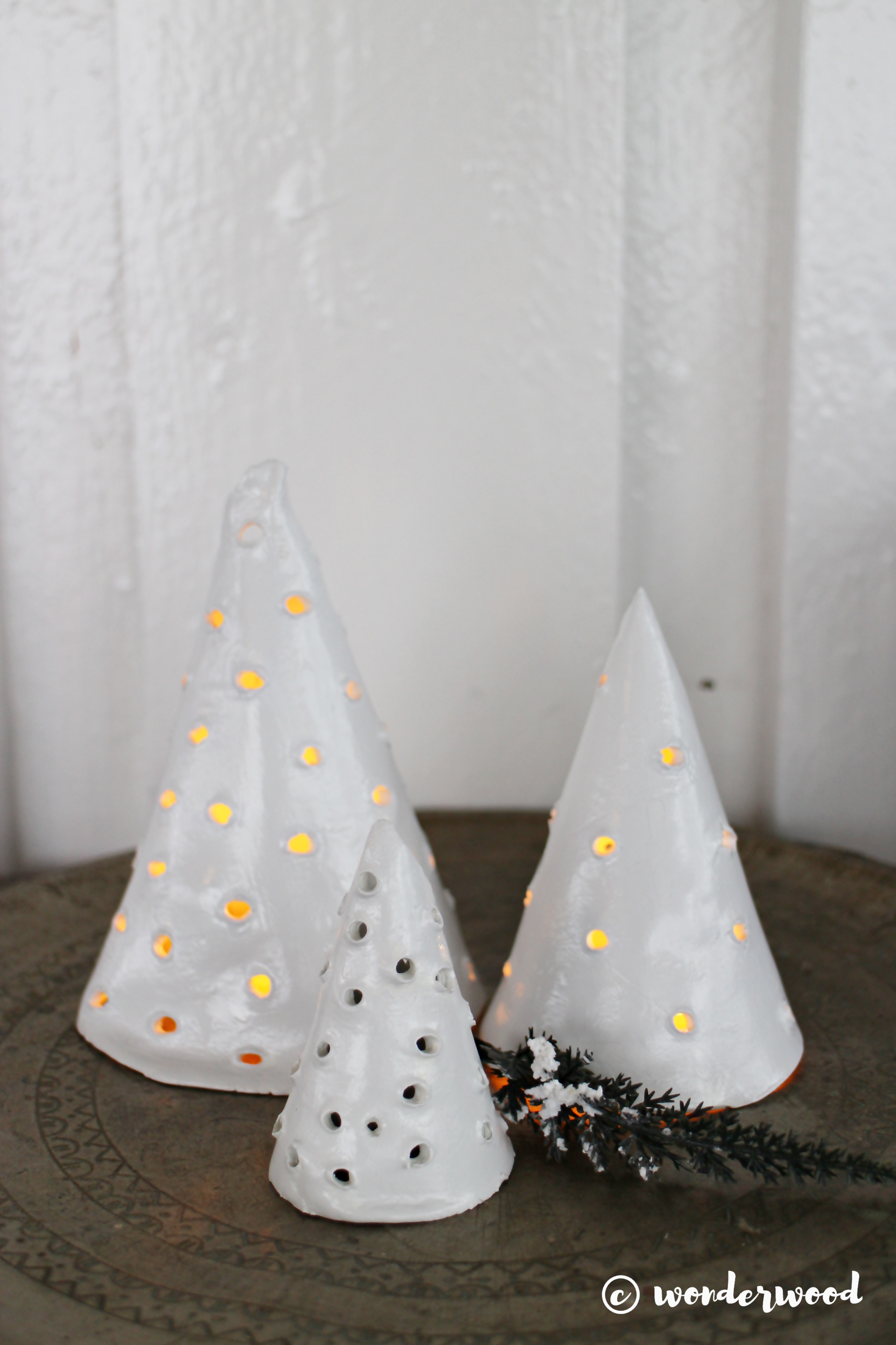 diy juletrær i leire // diy clay christmas trees