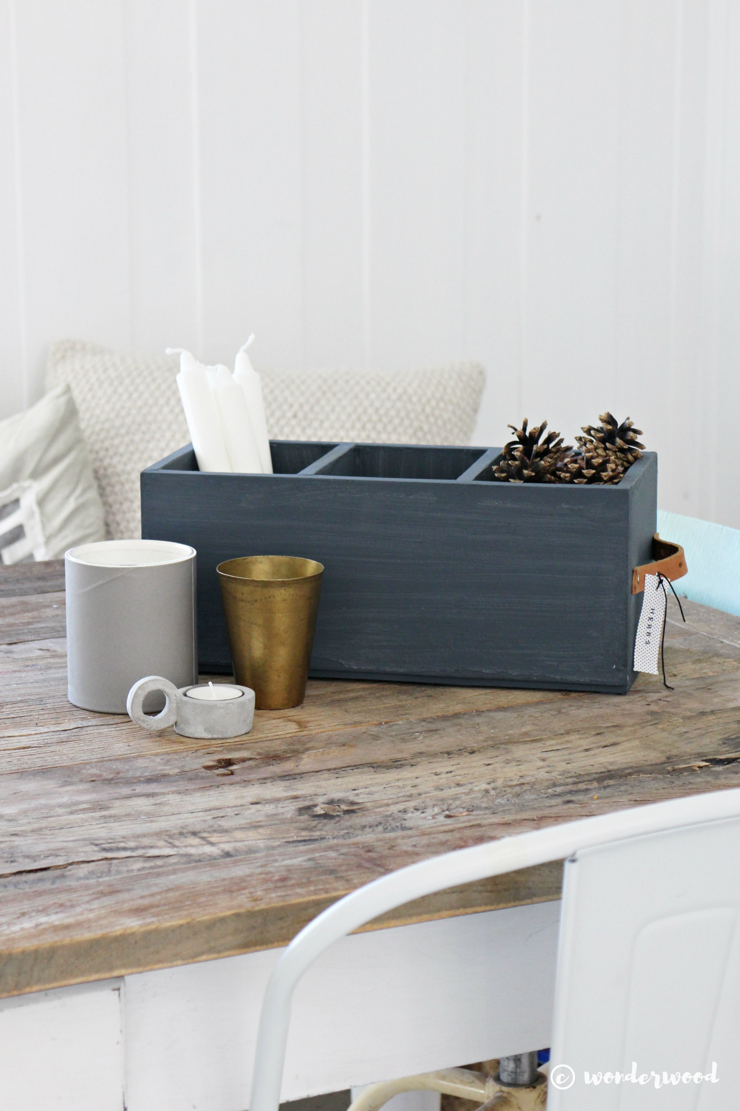 gjenbruk av treboks // recycled wooden box