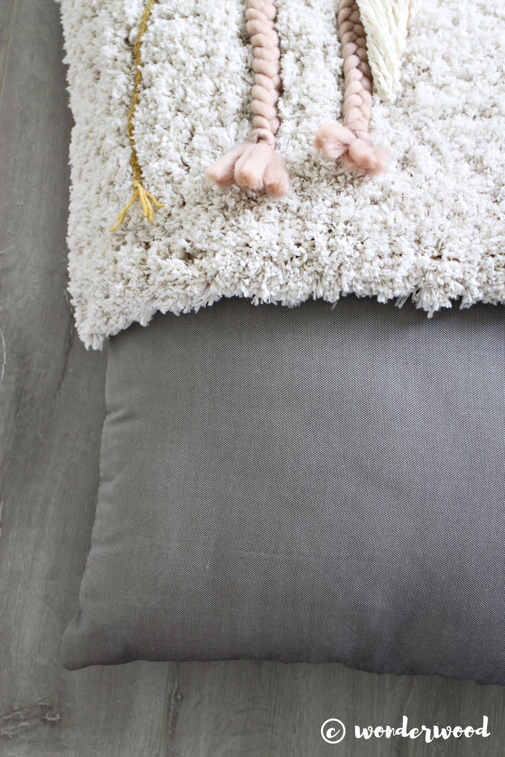 IKEA hack: badematte til stor boho pute // bath mat to large boho pillow