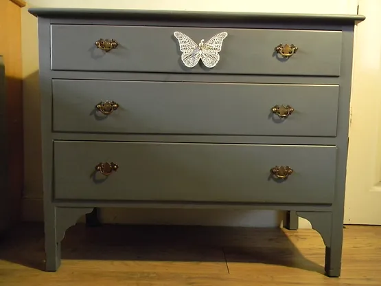 Dark Grey Shabby Chic Chest Of Drawers