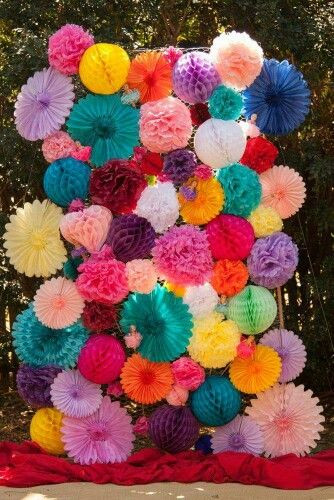 Paper Flowers Backdrop Photo Booth Mexican Themed Wedding Paper Flowers Backdrop Photo Booth Mexican Themed Wedding
