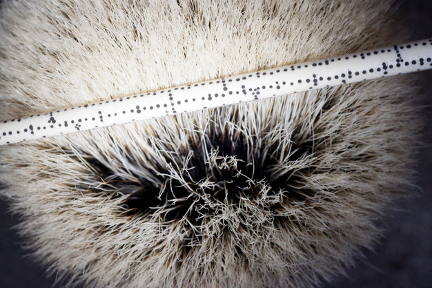 Top view close up silvertip badger brush
