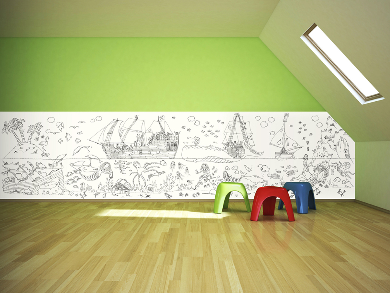 pirate half wall wallpaper funwall uk colour in wallpaper pirate half wall wallpaper funwall uk colour in wallpaper
