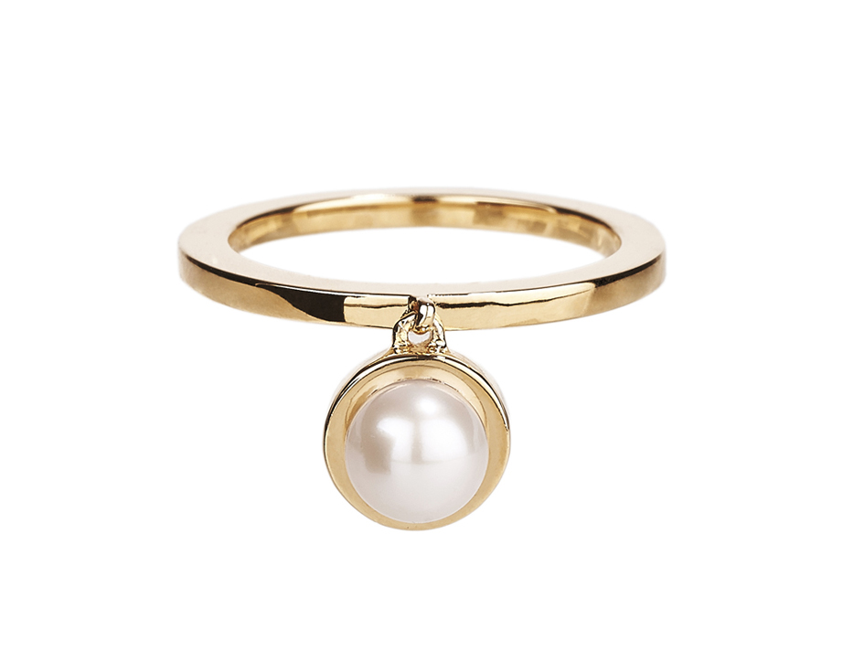 PEARL CHARM RING Gold Philosophy Jewelry