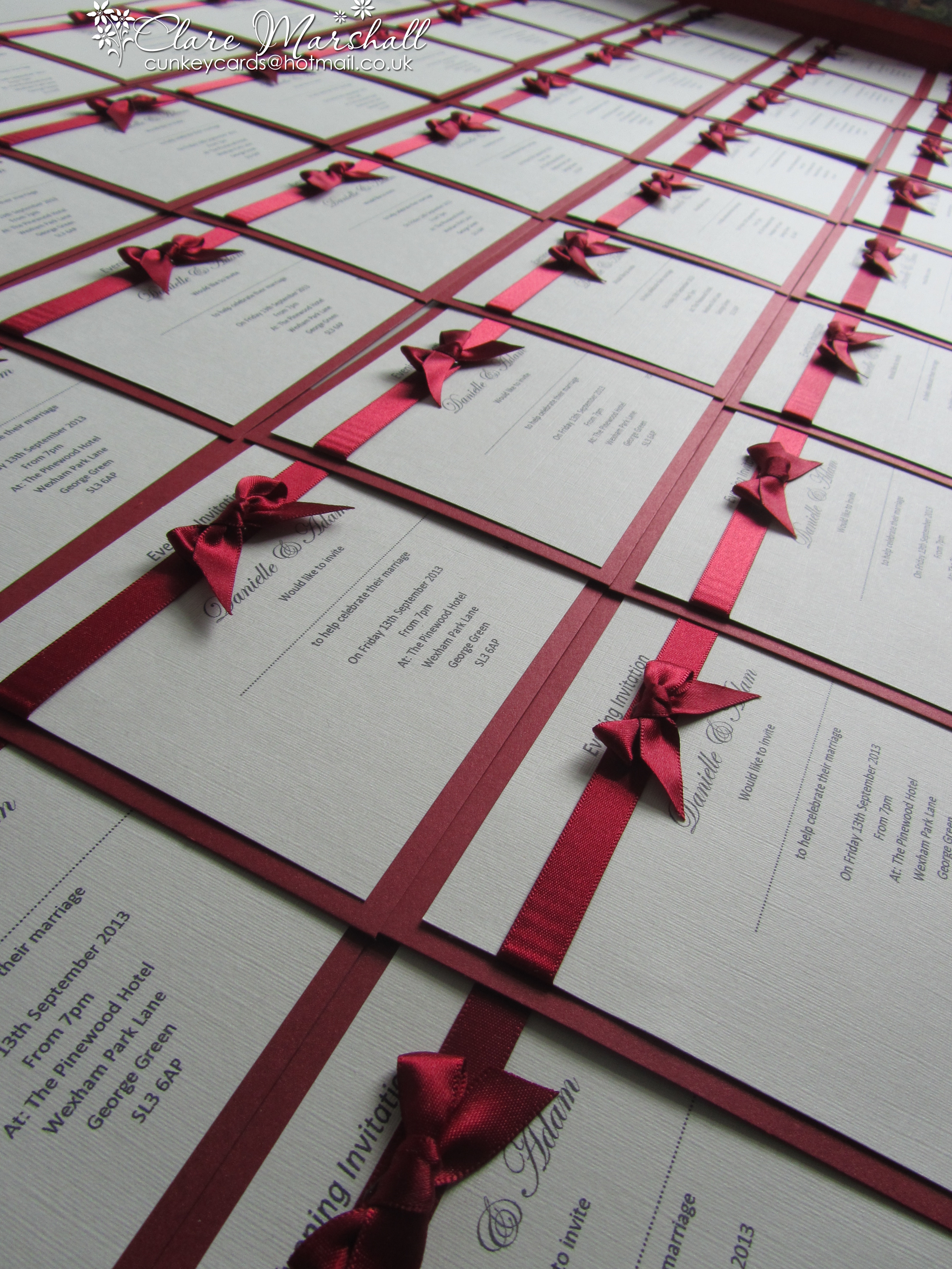 Handmade wedding invitations by clare