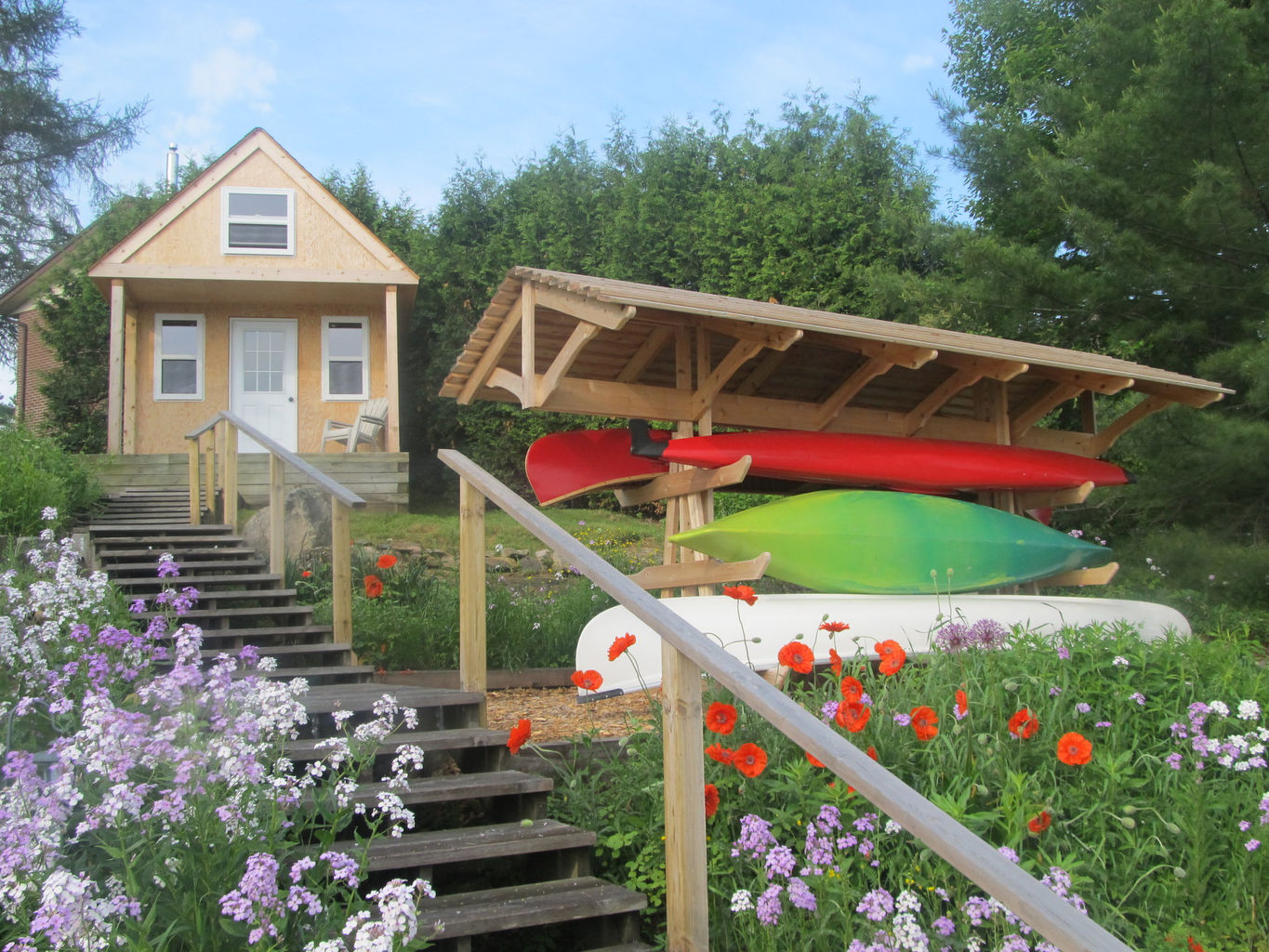 Cedar Storage Racks For Canoes, Kayaks and Stand-Up Paddle Boards 