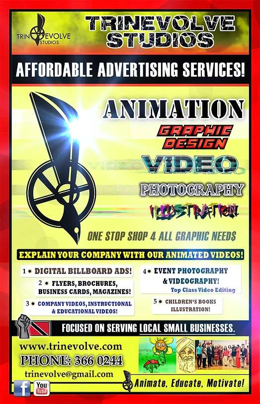 trinevolve studios advertising video indie art trinidad tobago animated flyers