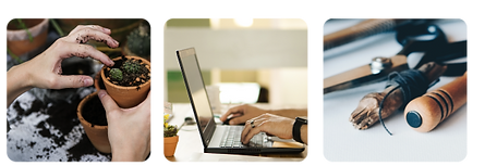 Grupo de fotos demostrativas de las diferentes posibilidades de emprendimientos.