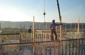 Working on the building in 2005