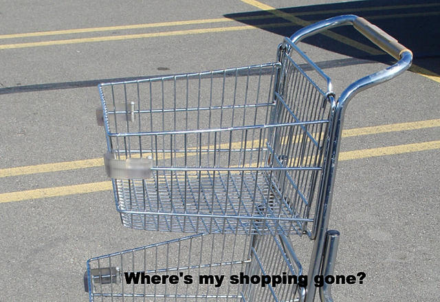 Empty virtual shopping trolley