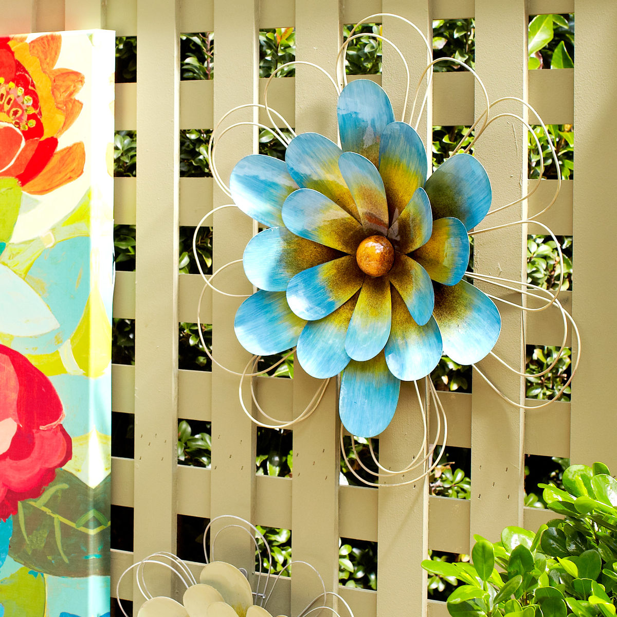 Backyard Fence Decorating Ideas hang picture frame to decorate backyard fence 20 fence decoration makeover diy ideas Outdoor Wall Fence Art Metal Flower Hang On Fence Decorate Fence Vinyl Pvc Wood Aluminum Backyard Fence Decorating Ideas 14 diy ideas fun backyard fence decorations you will love Outdoor Wall Fence Art Metal Flower Hang On Fence Decorate Fence Vinyl Pvc Wood Aluminum