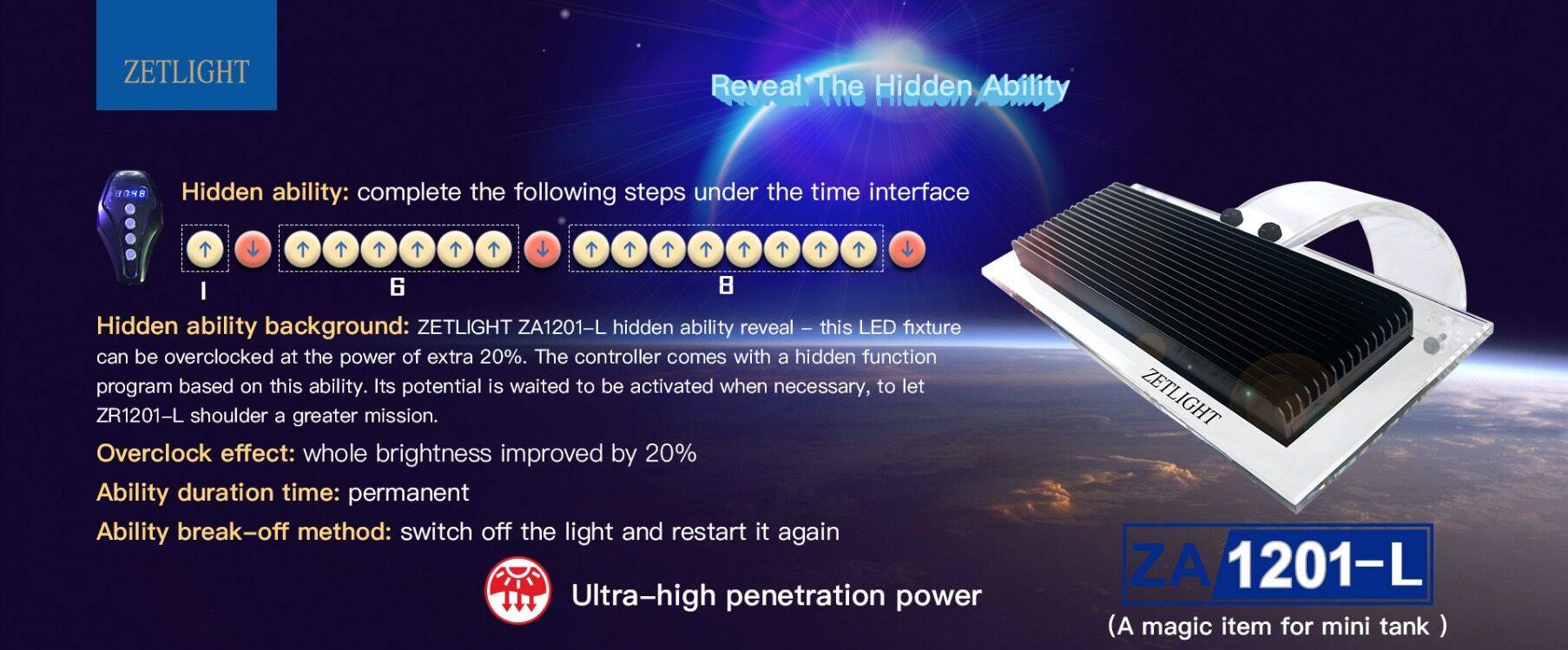 Zetlight ZA1201L Hidden Ability Marine Aquariums South Africa