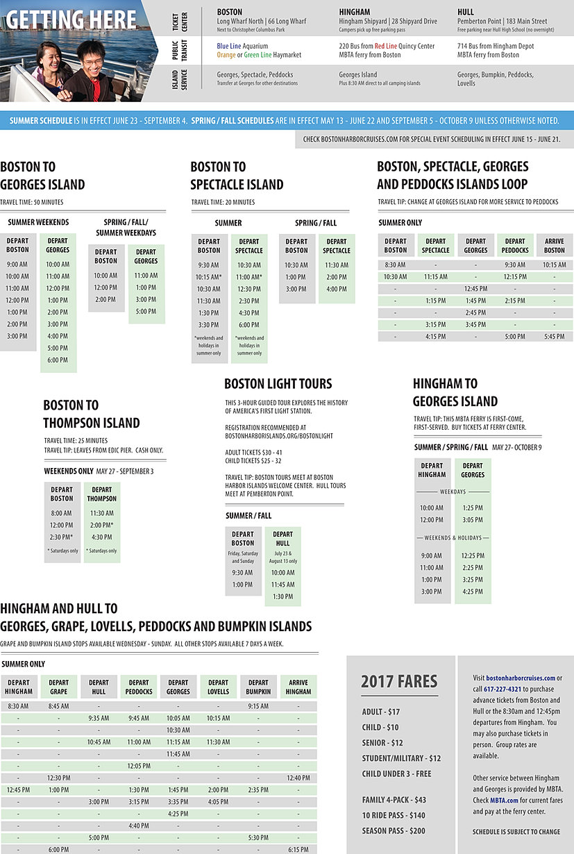 Ferry Schedule (Fall) | Boston Harbor Islands