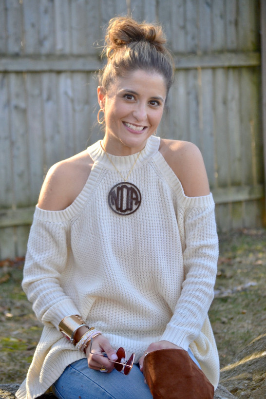 Cream Knit Cold Shoulder Top Cream Knit Cold Shoulder Top