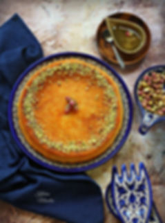 Kunafa with cheese and Ashta