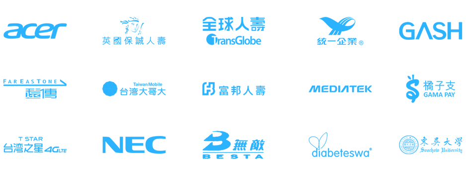 acer 保誠人壽 全球人壽 統一 遠傳 台灣大哥大 富邦人壽 台積電 台灣之星 橘子支 NEC 無敵
